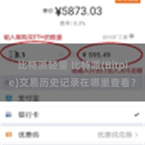 比特派轻量 比特派(Bitpie)交易历史记录在哪里查看？