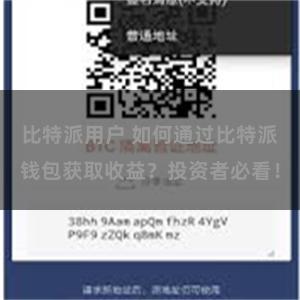 比特派用户 如何通过比特派钱包获取收益？投资者必看！