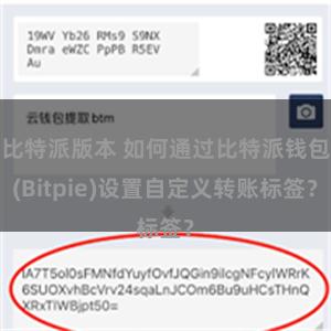 比特派版本 如何通过比特派钱包(Bitpie)设置自定义转账标签？