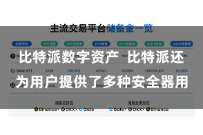 比特派数字资产  比特派还为用户提供了多种安全器用